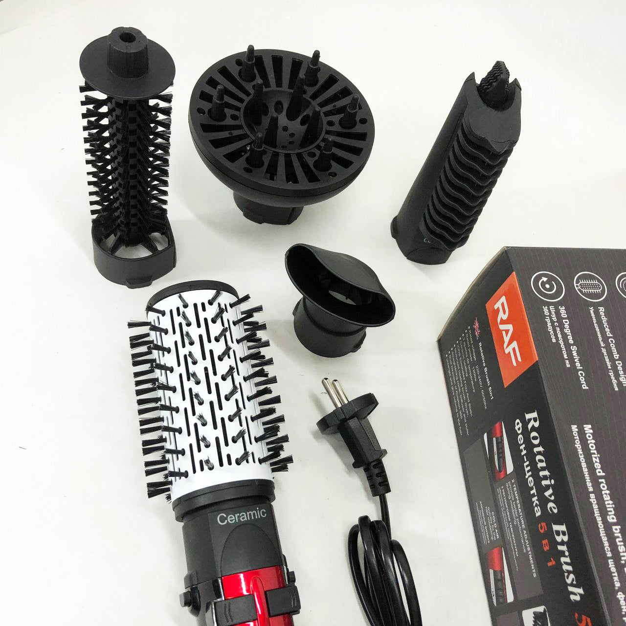 Фен стайлер RAF R.416 5в1 щетка расческа для сушки укладки волос 1200 Вт