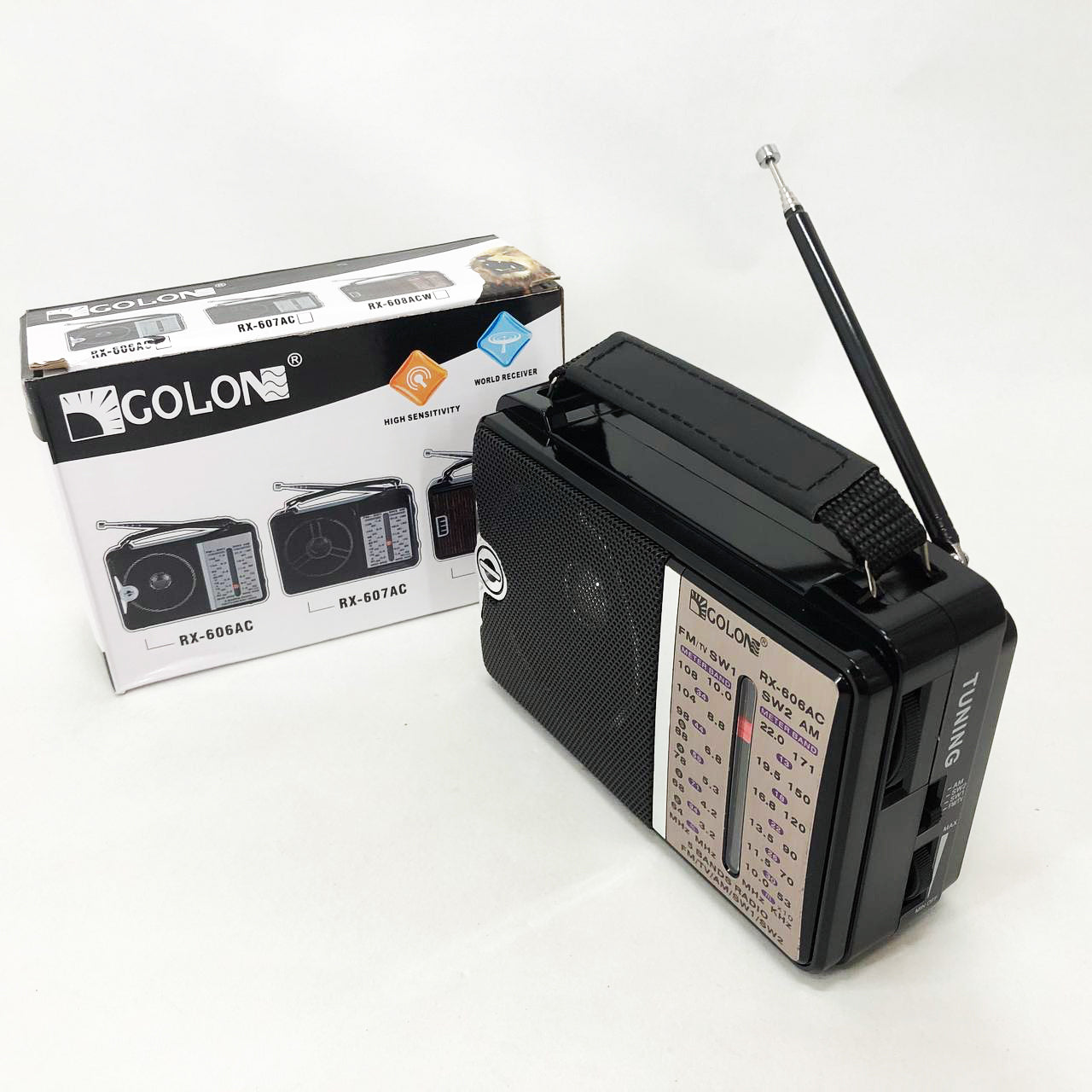 Радиоприёмник портативное радио Golon RX-606 от сети и на батарейках приемник ретро колонка fm акустическая