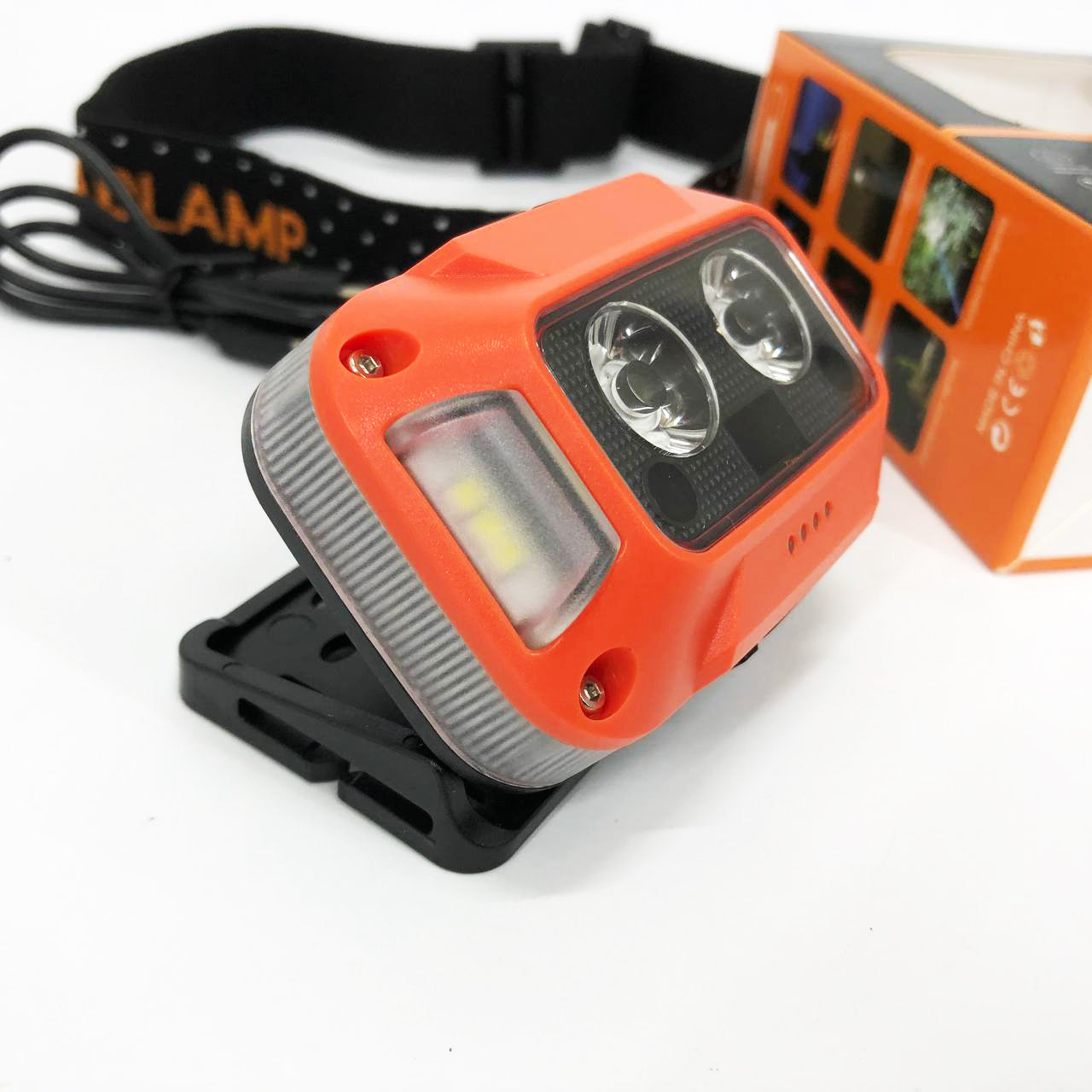 Фонарь налобный WH-0218-XPG(white+yellow)+SMD(red), Налобный фонарь для туризма рыбалки и охоты