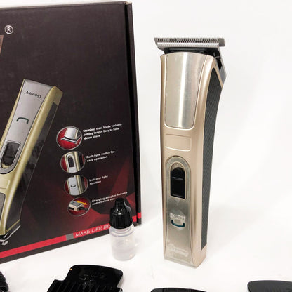 Машинка для стрижки Gemei GM-657 беспроводная с комплектом насадок, Парикмахерские машинки