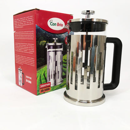 Заварник Con Brio CB-5060 Френч-пресс 600 мл,  Чайник самовар стеклянный, Заварники для чая и кофе
