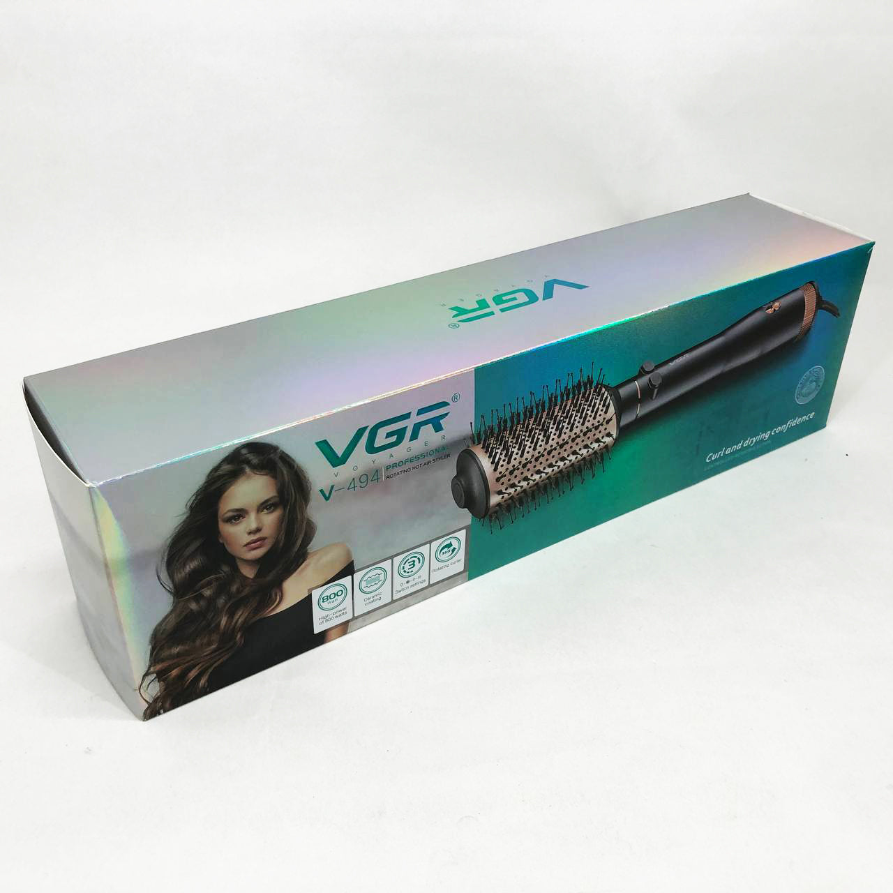 Электрический фен браш для укладки волос VGR V-494 2200 Вт. Цвет: розовый