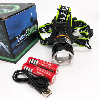 Фонарь налобный PLD-A12-TG 2x18650, Фонарик налобный мощный, Налобный прожектор, Фонарь для рыбалки