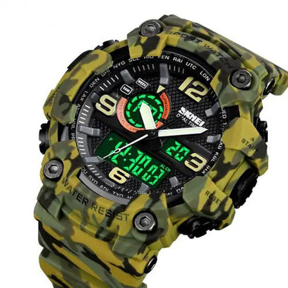 Часы наручные мужские SKMEI 1520CMGN CAMO GREEN, часы военные мужские, для военнослужащих. Цвет: камуфляж