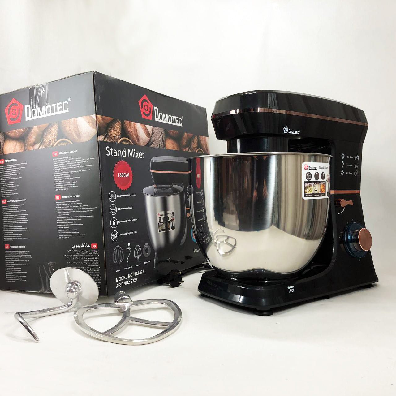 Настольный миксер-тестомес планетарный Domotec R 6673 12 л, Планетарный комбайн Стационарный для дома