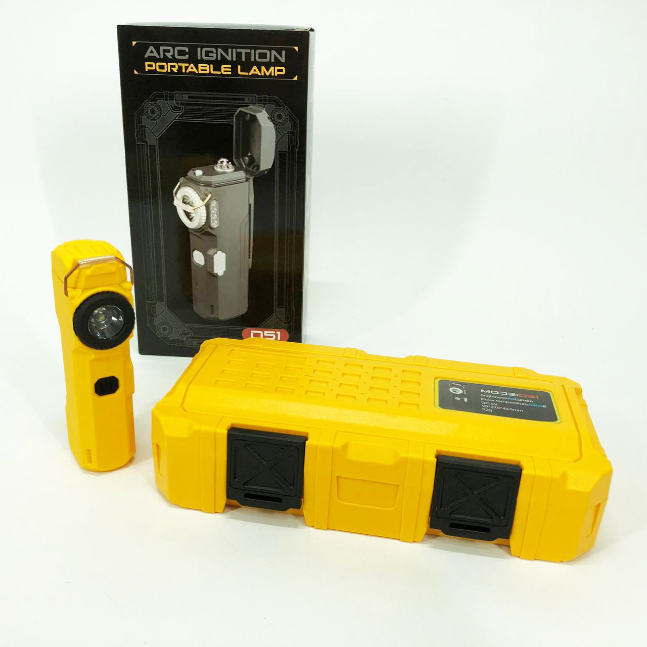 Фонарик-зажигалка армейская MULTIFUNCTIONAL D51-COB электроимпульсная аккумуляторная. Цвет: желтый