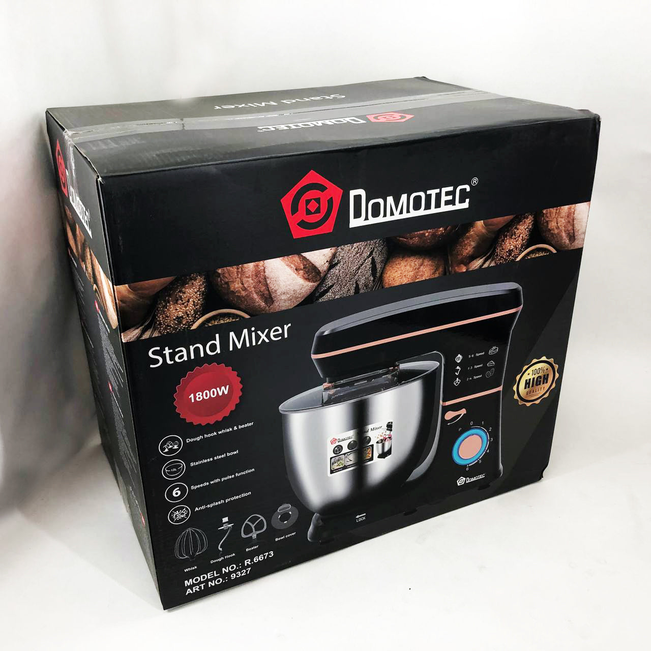 Настольный миксер-тестомес планетарный Domotec R 6673 12 л, Планетарный комбайн Стационарный для дома