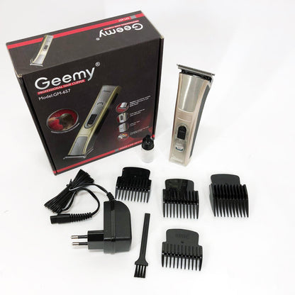 Машинка для стрижки Gemei GM-657 беспроводная с комплектом насадок, Парикмахерские машинки