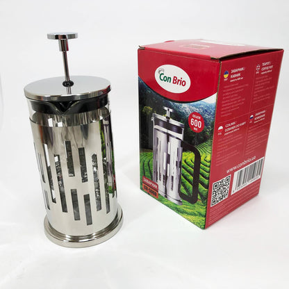 Заварник Con Brio CB-5060 Френч-пресс 600 мл,  Чайник самовар стеклянный, Заварники для чая и кофе