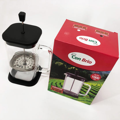 Френч-пресс Con Brio CB-6610В 1000 мл, Заварник для трав, Заварник стеклянный с прессом китайский