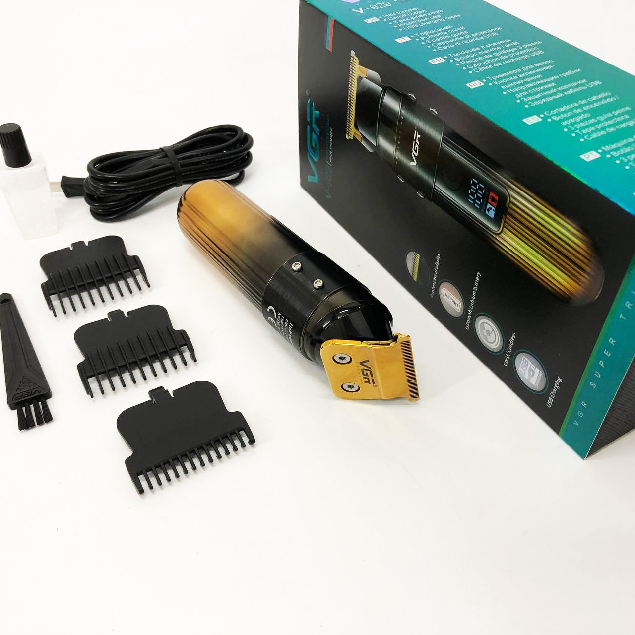 Машинка для стрижки волос VGR V-929 аккумуляторная, Машинка окантовочная профессиональная для бороды