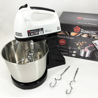 Миксер стационарный с металлической чашей Domotec R6637W Кухонный электрический на 250 Вт 7 скоростей