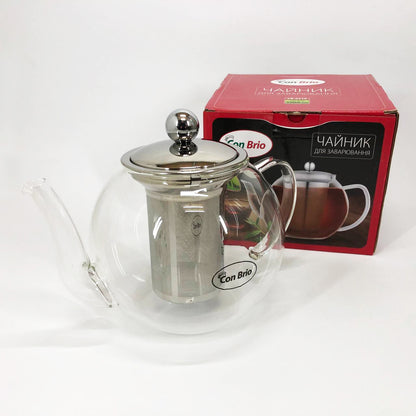 Заварочный чайник Con Brio 1 л CB-6310, Чайник самовар стеклянный, Эксклюзивные заварочные чайники
