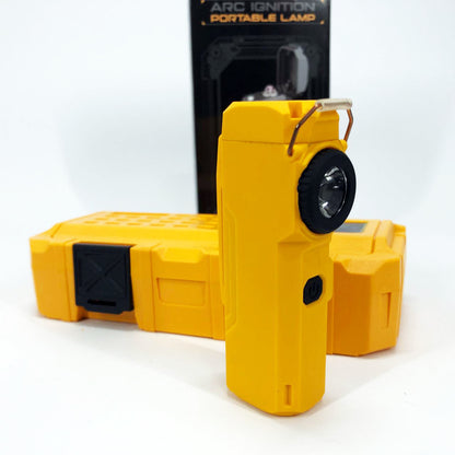 Фонарик-зажигалка армейская MULTIFUNCTIONAL D51-COB электроимпульсная аккумуляторная. Цвет: желтый