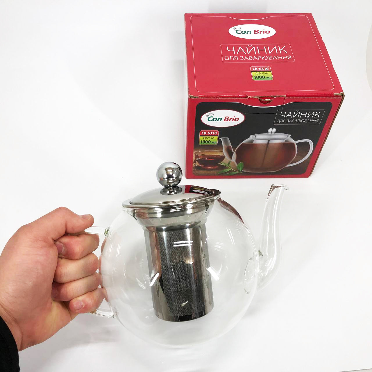 Заварочный чайник Con Brio 1 л CB-6310, Чайник самовар стеклянный, Эксклюзивные заварочные чайники