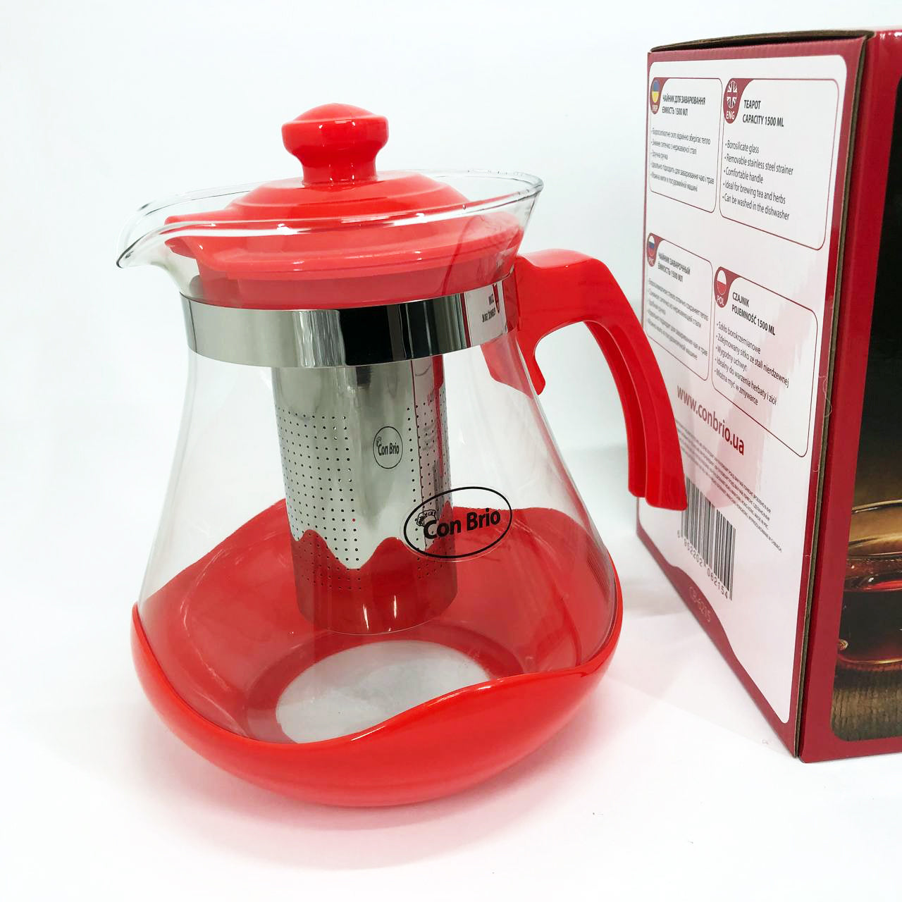 Чайник заварочный Con Brio Green CB-6215 1,5 л, Чайник заварочный качественный на кухню. Цвет: красный