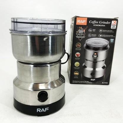 Кофемолка RAF R-7113 мощная роторная, измельчитель электрический, из нержавеющей стали 150 Вт