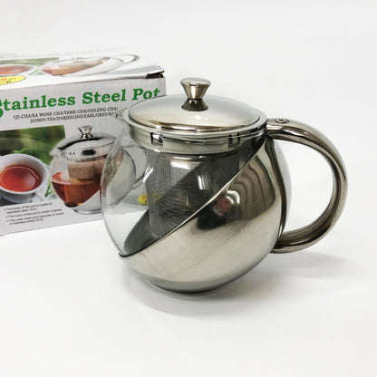 Стеклянный заварник с сетчатым фильтром UNIQUE UN-1162 0.75 л Удобный заварочный чайник из стекла с ситом