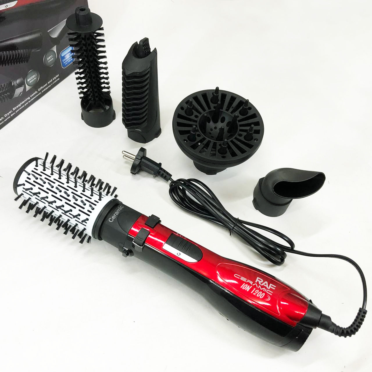 Фен стайлер RAF R.416 5в1 щетка расческа для сушки укладки волос 1200 Вт