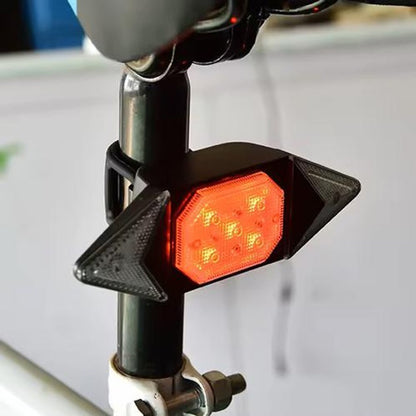 Велофонарь LY-6700 с указанием поворотов (red+yellow+blue), waterproof, Мигающий велофонарь