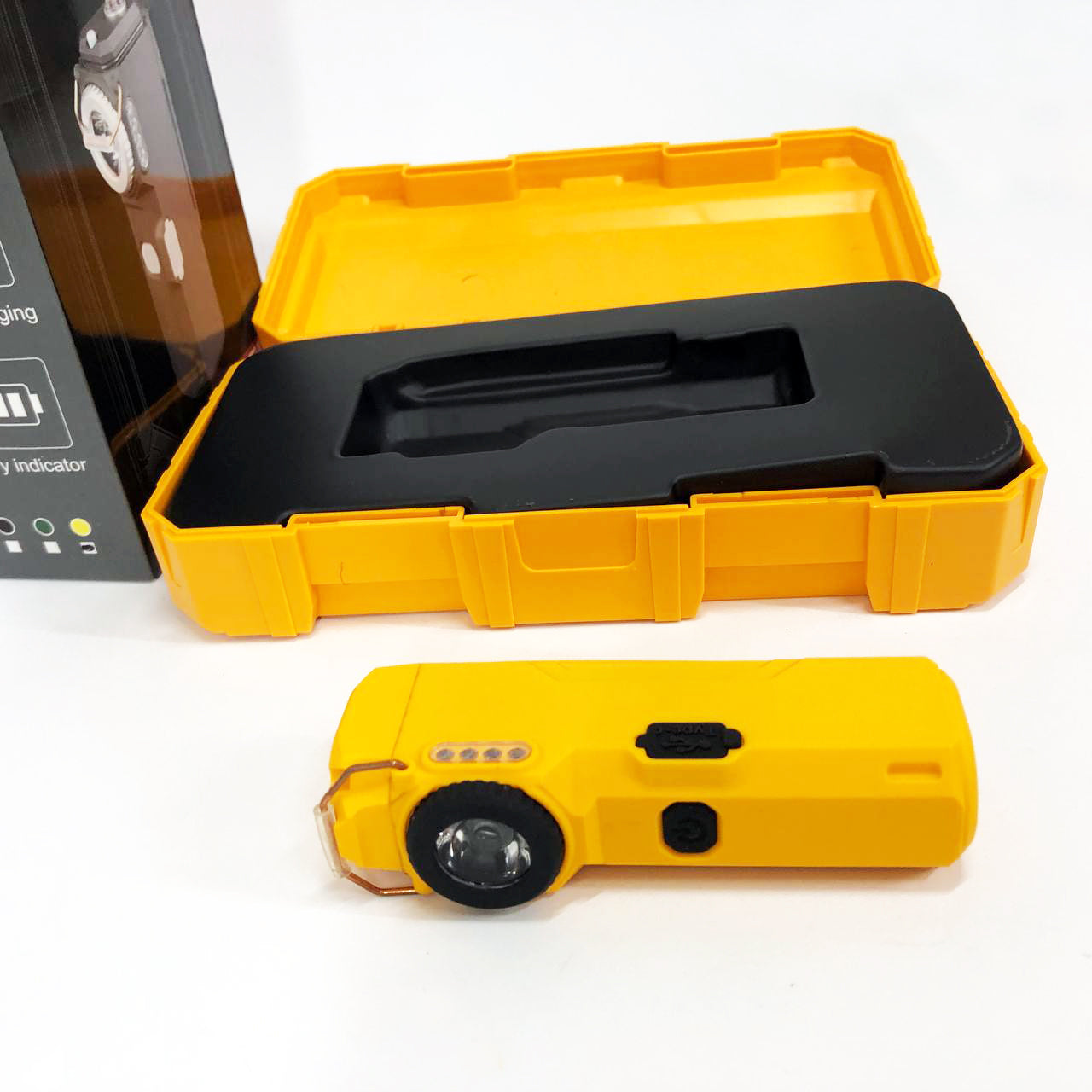 Фонарик-зажигалка армейская MULTIFUNCTIONAL D51-COB электроимпульсная аккумуляторная. Цвет: желтый