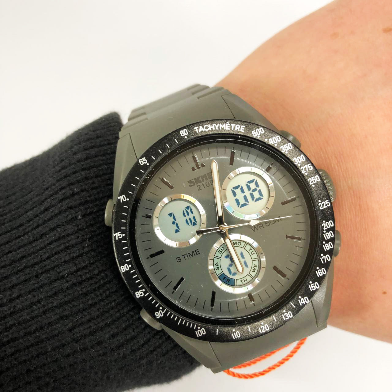 Часы наручные мужские SKMEI 2109GY, армейские часы противоударные, оригинальные мужские часы