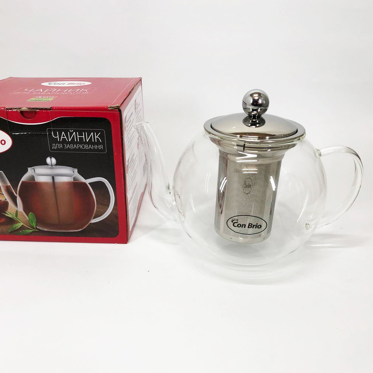 Заварочный чайник Con Brio 1 л CB-6310, Чайник самовар стеклянный, Эксклюзивные заварочные чайники