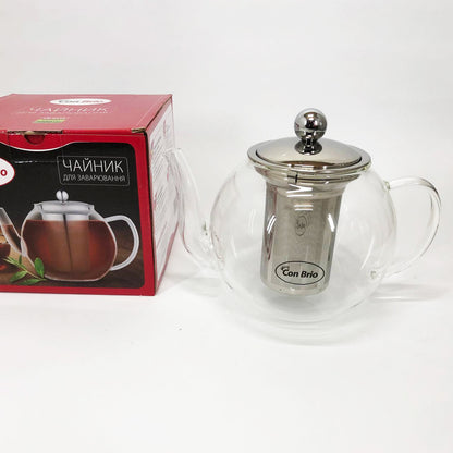 Заварочный чайник Con Brio 1 л CB-6310, Чайник самовар стеклянный, Эксклюзивные заварочные чайники