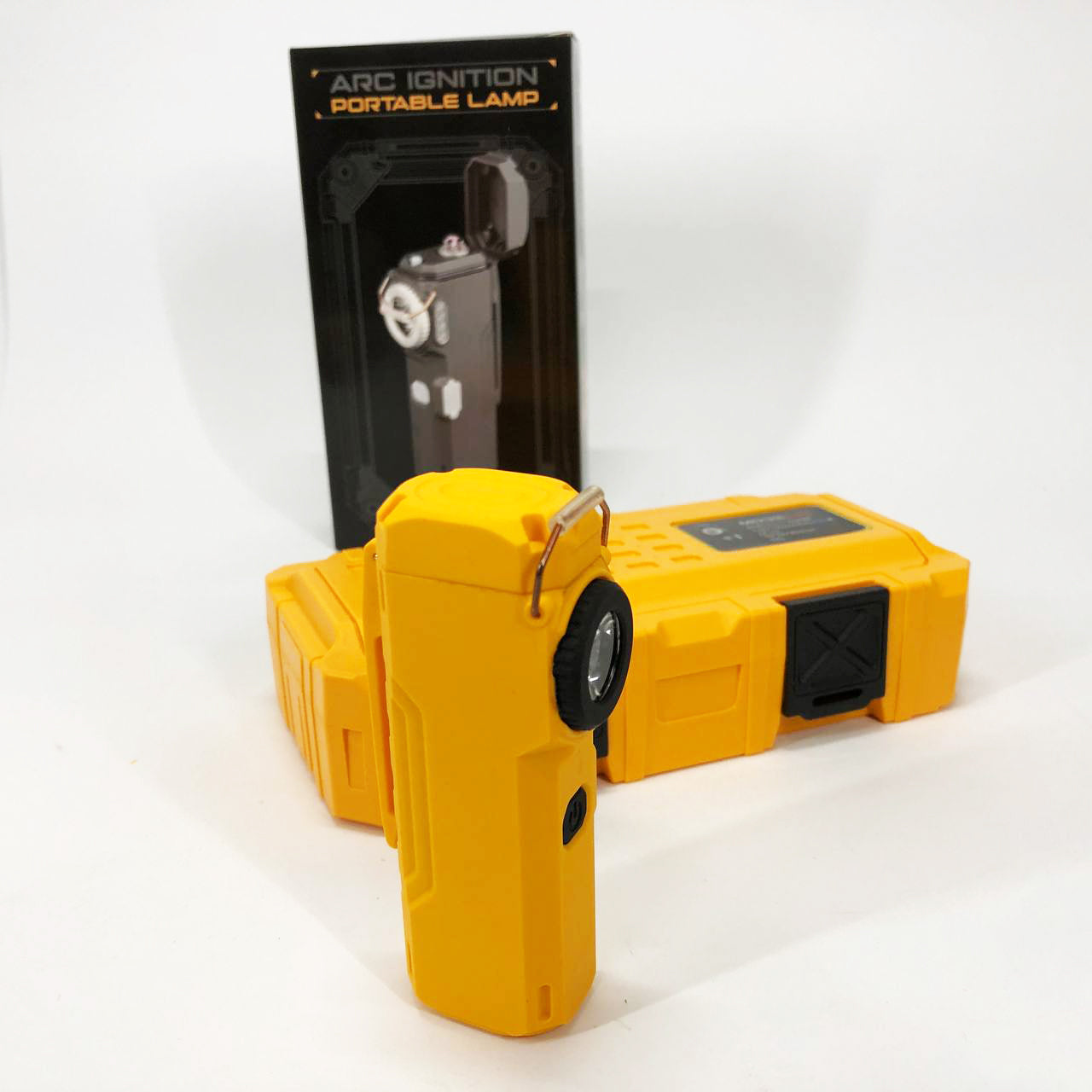 Фонарик-зажигалка армейская MULTIFUNCTIONAL D51-COB электроимпульсная аккумуляторная. Цвет: желтый