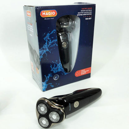 Электробритва 3 плав. головки/ сухое/ влажное бритье/высувной триммер MAGIO MG-687
