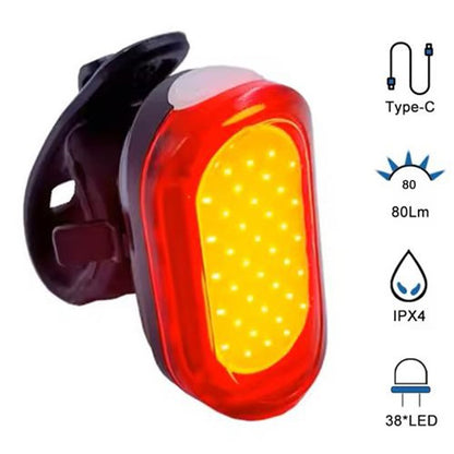 Велосипедный фонарь задний габаритный MY-2106, 38LED, красный, Перезаряжаемый велосипедный фонарь