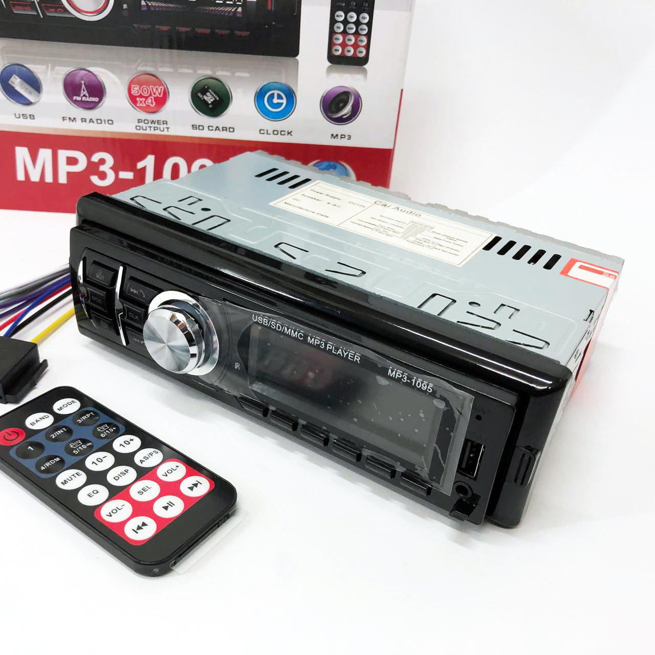 Автомагнитола MP3 1095/7336 BT ISO со съемной панелью 1DIN 4х50Вт, Автомобильная магнитола стерео звук