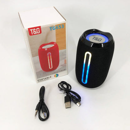 Портативная Bluetooth-колонка TG653 USB с ремешком, аккумуляторная колонка для музыки. Цвет: черный