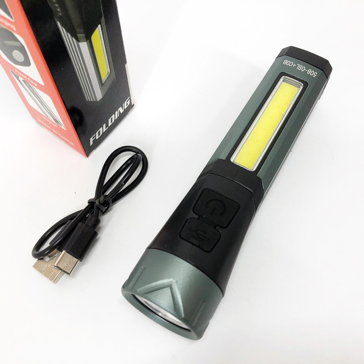 Фонарь карманный поворотный Police 508-OSL+COB, встроенным аккумулятором, магнитом и 7 режимами