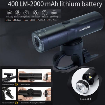 Велофара мощная LEADBIKE M03-OSRAM 800LM, 2500mAh, Лед фара на велосипед, Оптика велосипедная, Освещение