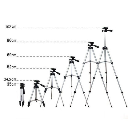 Штатив для телефона и фотоаппарата Tripod 3110 PRO портативный трипод 0,35-1.02м высота. Цвет: серебряный