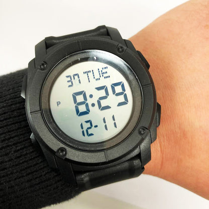 Часы наручные мужские SKMEI 1853BKWT BLACK-WHITE, армейские часы противоударные. Цвет: черный