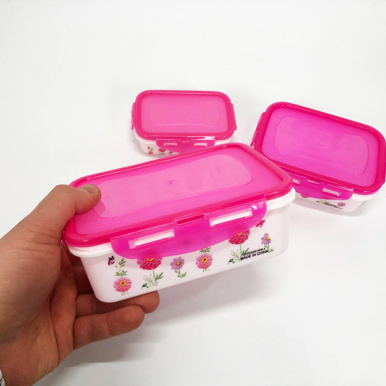 Набор пластиковых судков UNIQUE UN-1511. Цвет: розовый