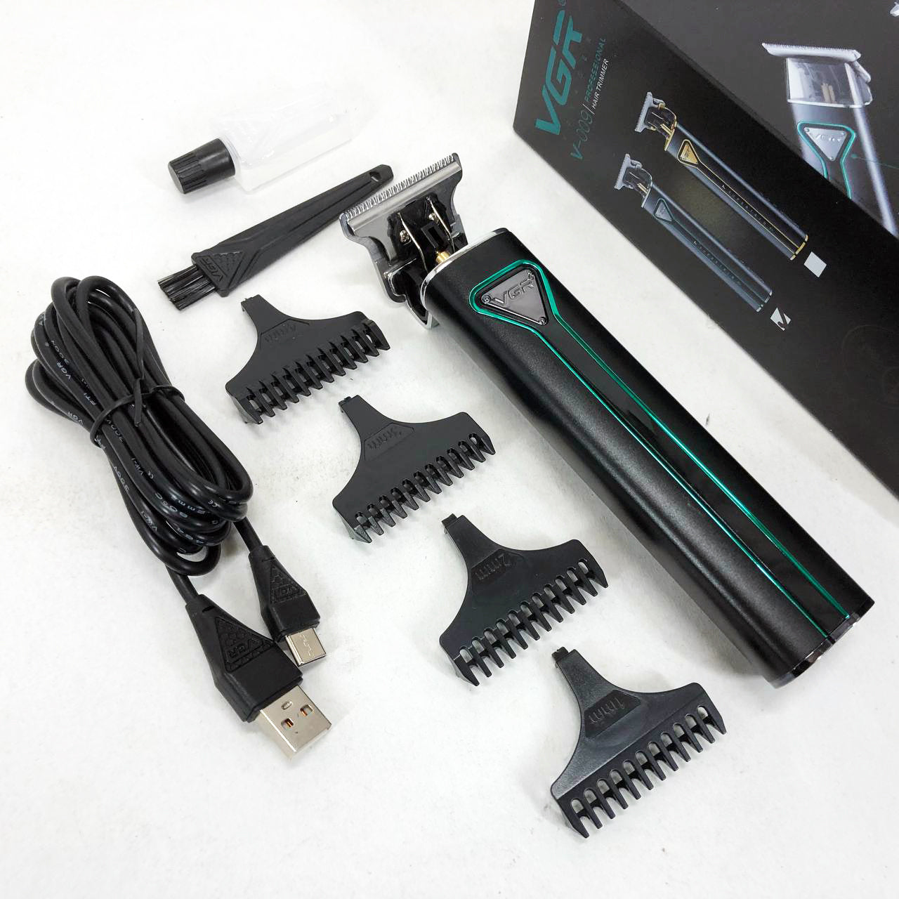 Профессиональная аккумуляторная машинка для стрижки волос VGR V-009 триммер для бороды и усов