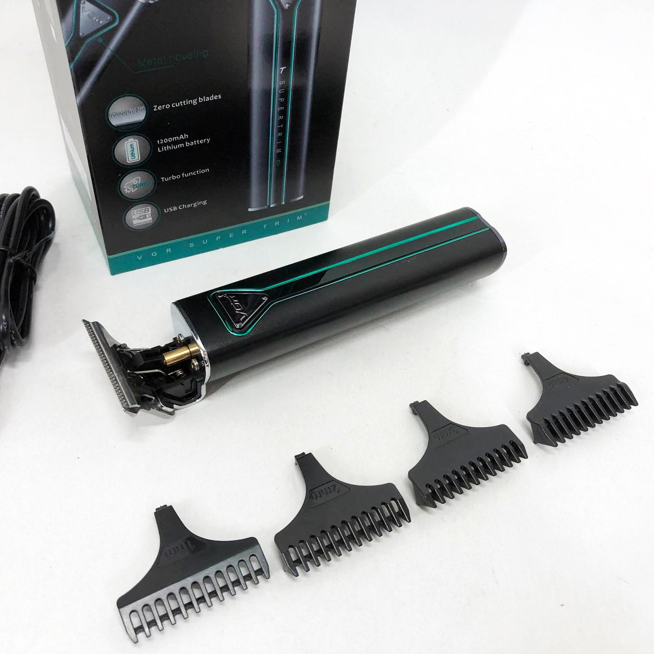 Профессиональная аккумуляторная машинка для стрижки волос VGR V-009 триммер для бороды и усов