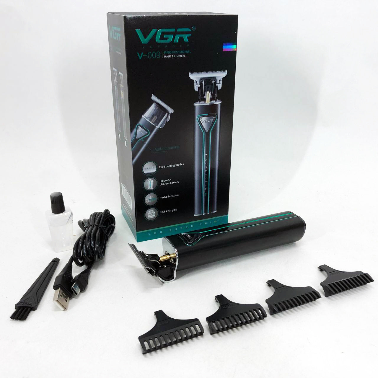 Профессиональная аккумуляторная машинка для стрижки волос VGR V-009 триммер для бороды и усов