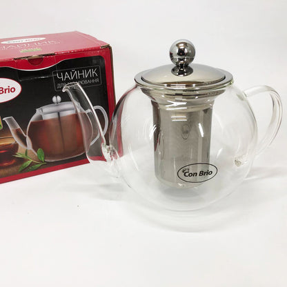 Заварочный чайник Con Brio 1 л CB-6310, Чайник самовар стеклянный, Эксклюзивные заварочные чайники
