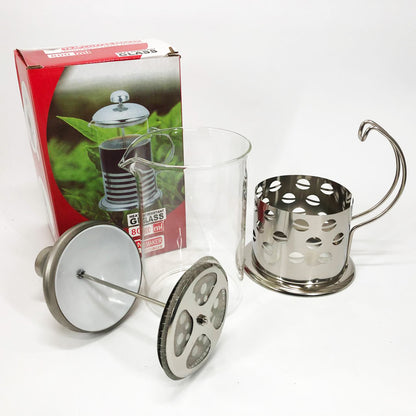 Заварник френч-пресс Unique UN-1153 0.8 л, Стильный стеклянный заварочный чайник, Заварник для трав