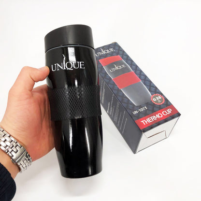 Термокружка UNIQUE UN-1073 0.38 л, Термос для питьевой воды туристический. Цвет: черный