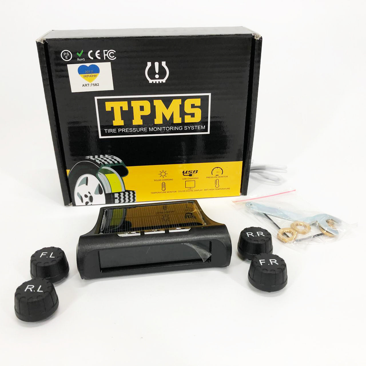 Система контроля давления в шинах TPMS+SOLAR внешние датчики