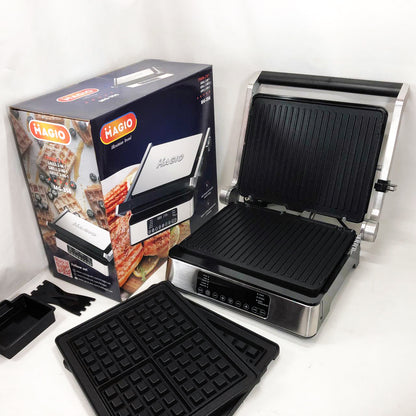 Гриль-барбекю электрический Magio MG-356, Настольный гриль для гамбургеров Прижимная электробутербродница