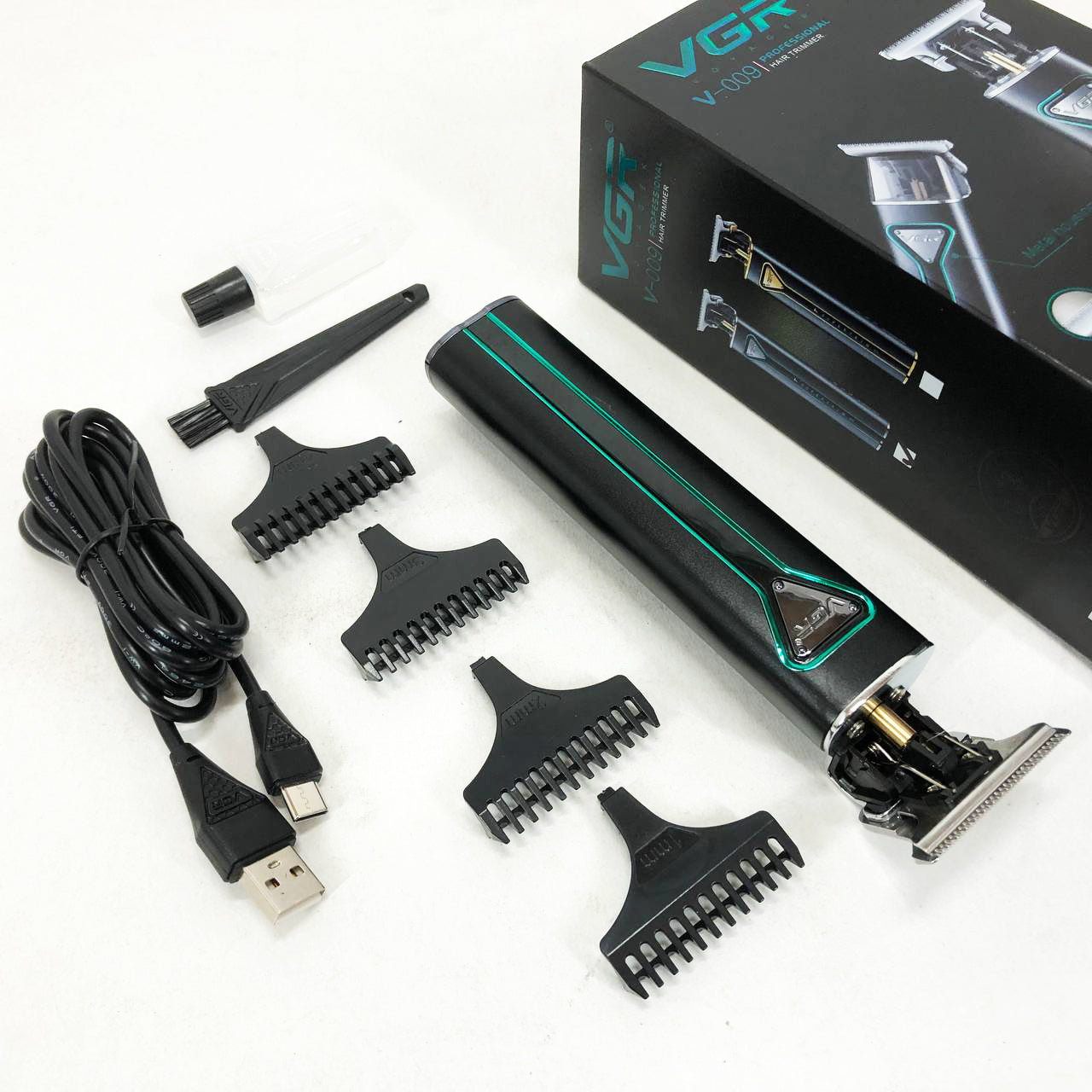 Профессиональная аккумуляторная машинка для стрижки волос VGR V-009 триммер для бороды и усов