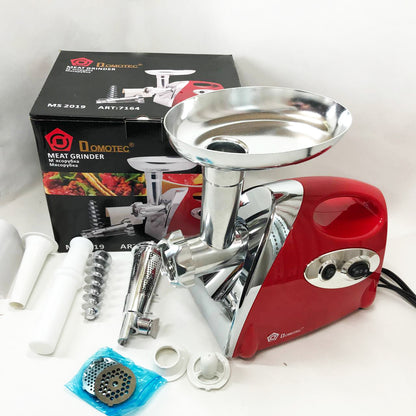 Мясорубка электрическая с соковыжималкой Domotec MS-2019 2400W. Цвет: красный