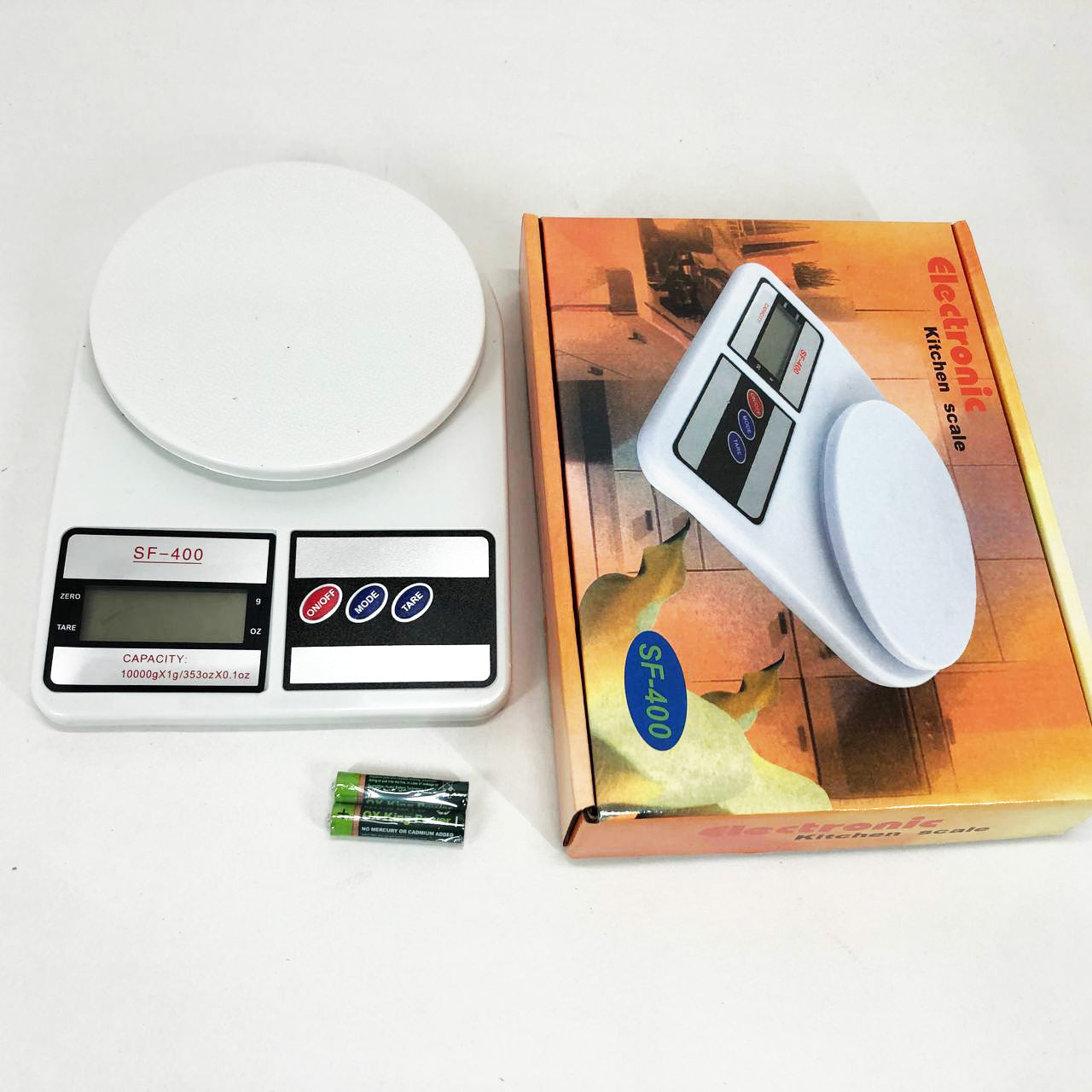 Весы кухонные электронные Domotec SF-400 с LCD дисплеем Белые до 10 кг