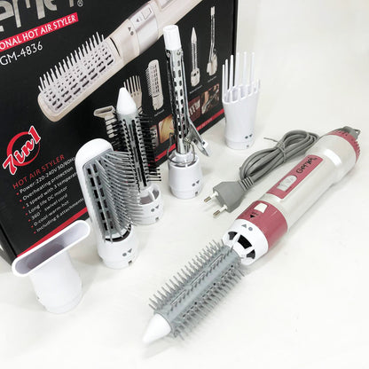 Фен для волос стайлер с насадками Gemei GM-4836 7 в 1, Фен-стайлер с различными насадками